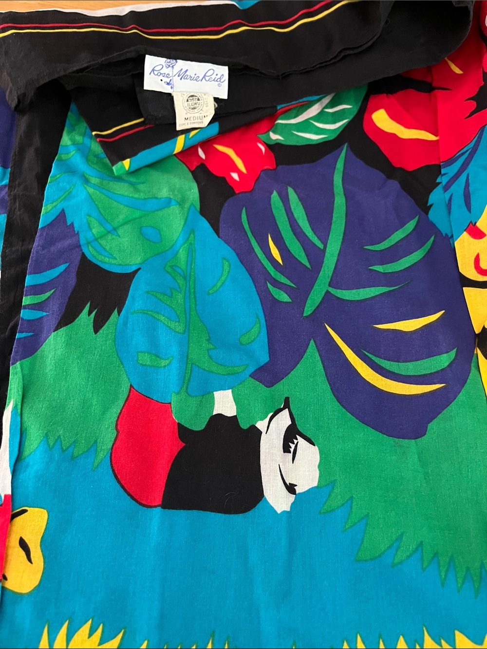 Rose Marie Reid Multicolor Tropical Print Wrap Scarf